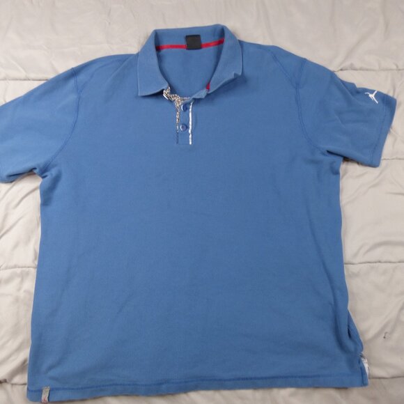 Nike Air Jordan Polo Shirt Size XXL Blue Solid Colorblock Embroidered - EUC! - Picture 1 of 8